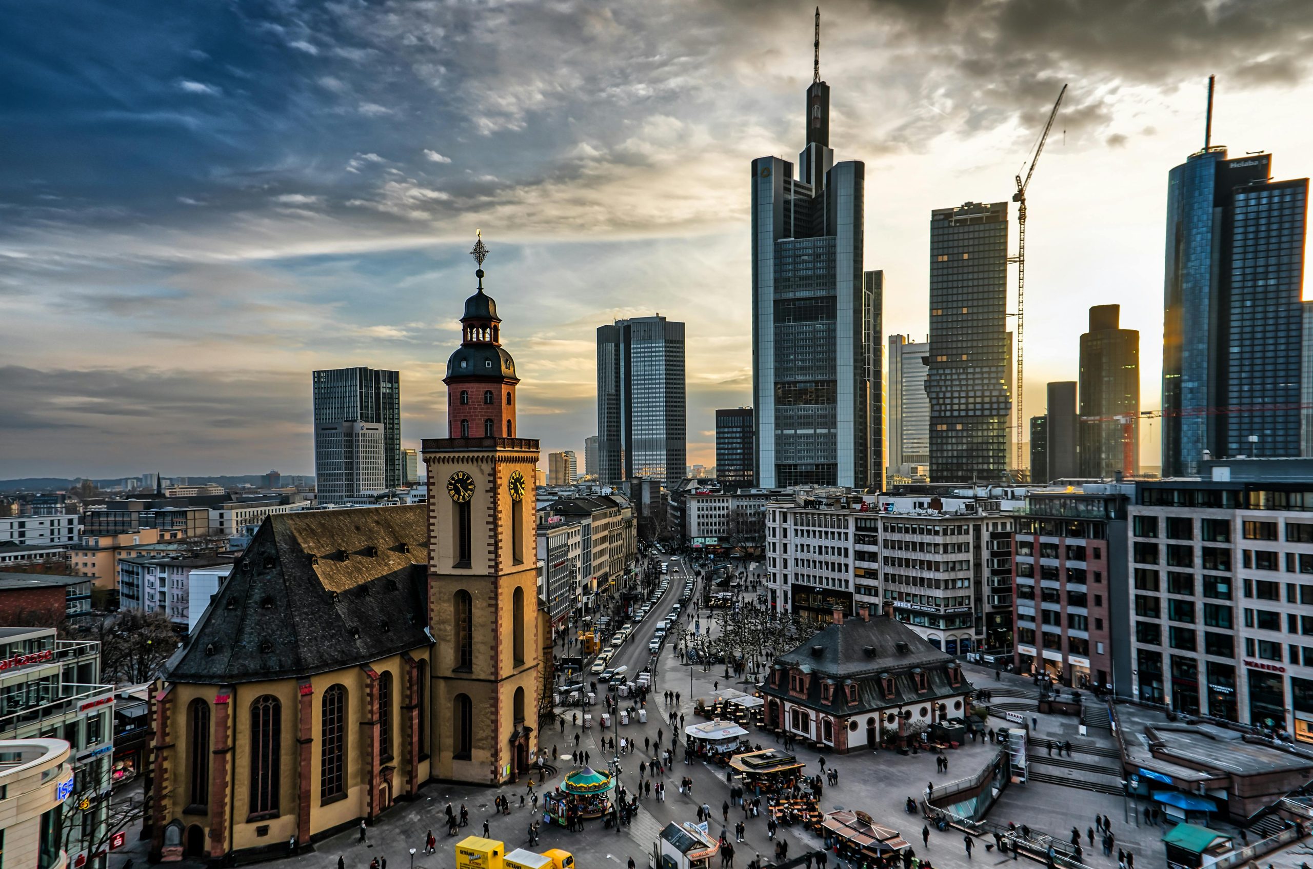 Frankfurt am Main from the top, a metropolitan city.