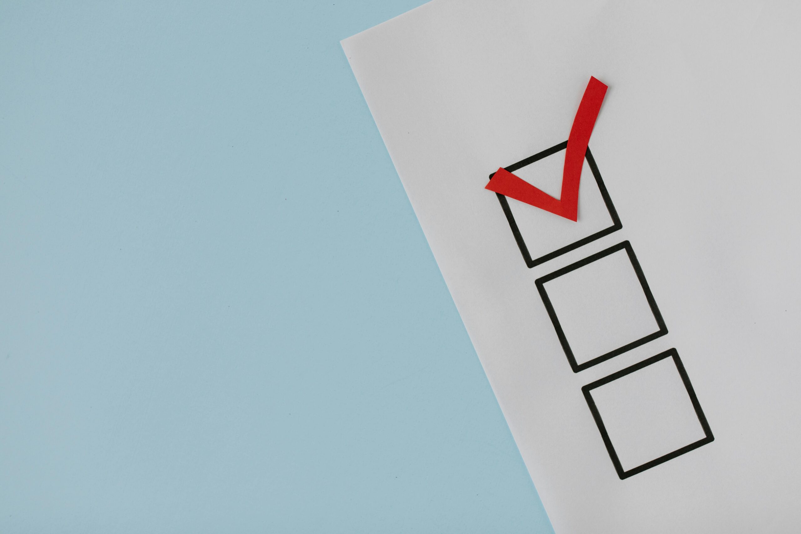 Right choice, a checkbox with a red check mark