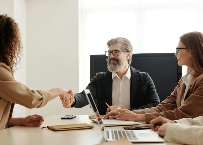People reaching an agreement